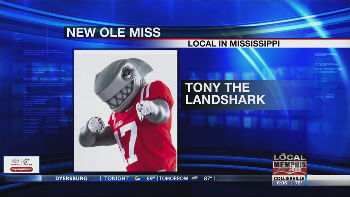 Ole Miss Rebels Fanatics Authentic Unsigned Tony the Landshark Pre-Game  Photograph