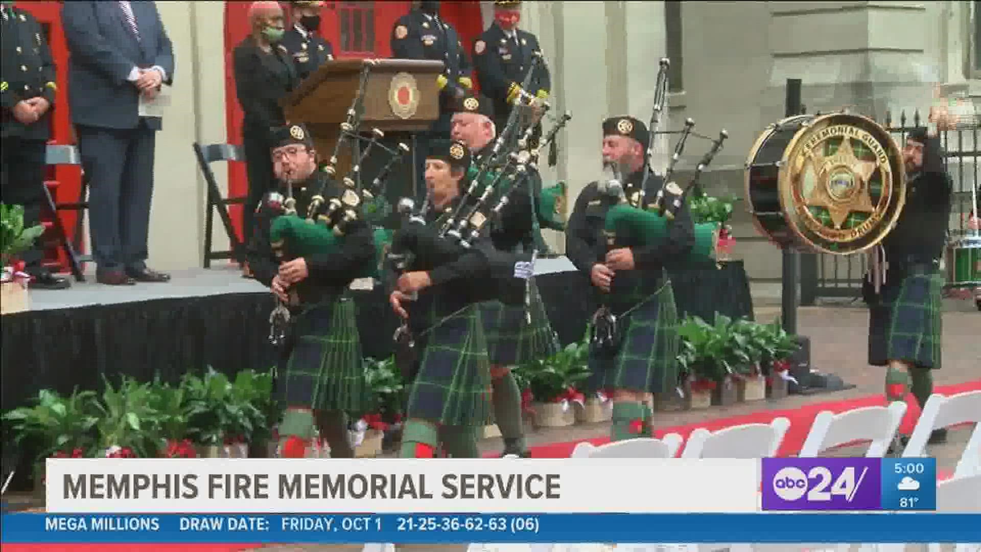 Firefighters gathered at the Memphis Fire Museum to honor their fallen "55" and recognize their survivors.