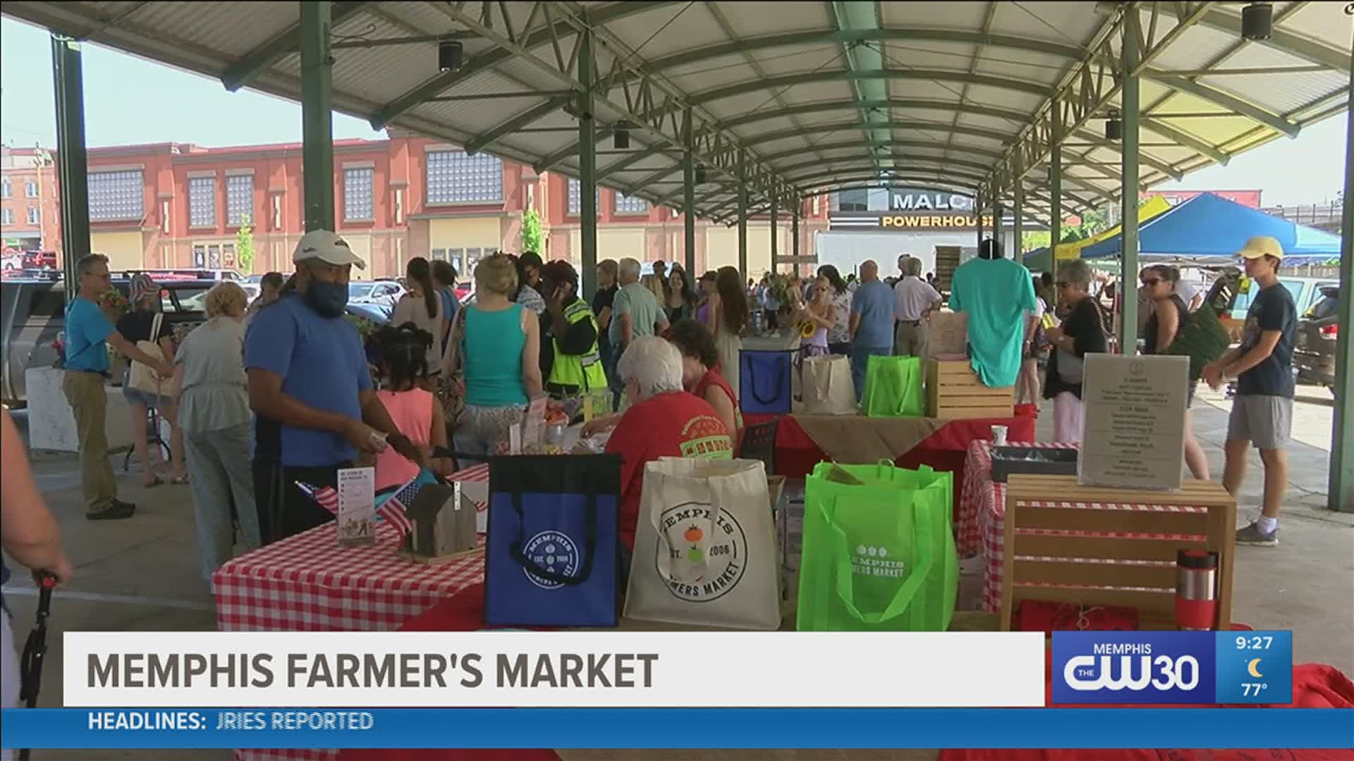 The Memphis Farmers Market is open 8:00 a.m. to 1:00 p.m. every Saturday through October.