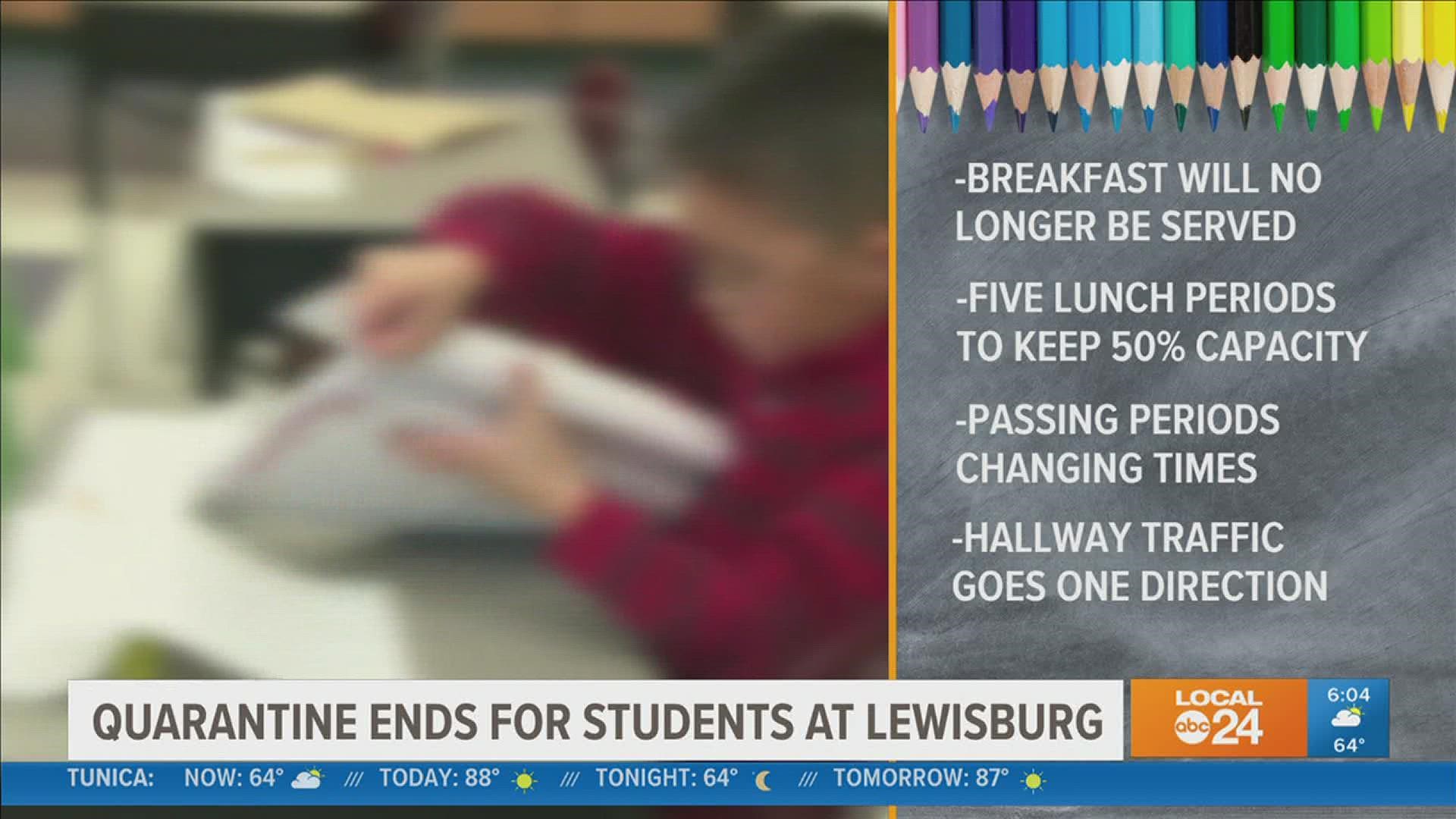 Students return to Lewisburg Middle School on Thurs. after two weeks of virtual learning