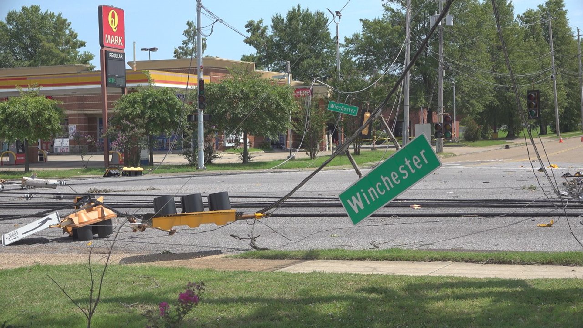 Tuesday’s storms not only knocked out power across the Mid-South, but also left debris on many roads.