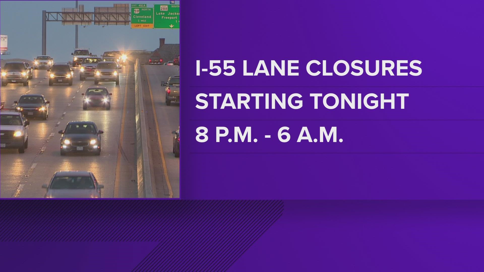 Closures on the southbound lanes are to be expected starting Monday, June 13 at 8 p.m.