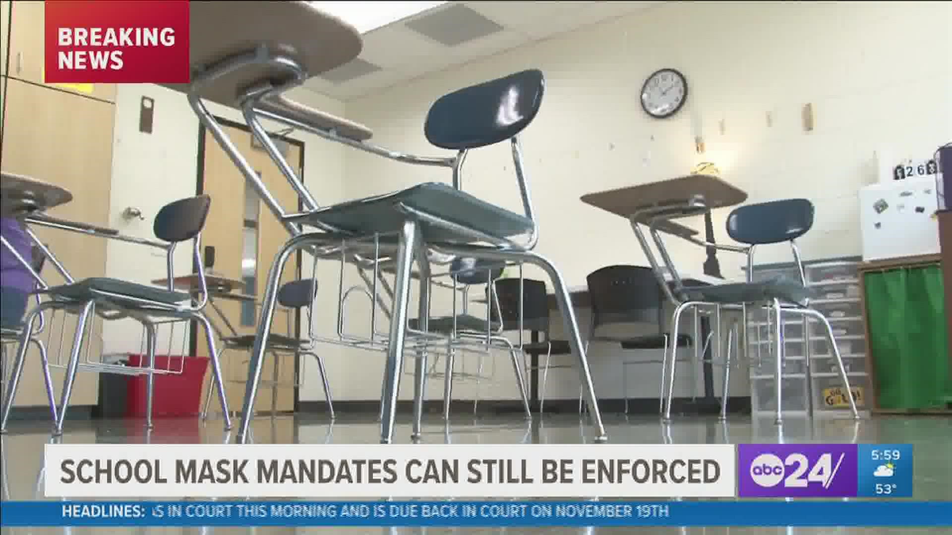 The COVID-19 was signed into law Friday by Gov. Bill Lee - but a federal judge said Shelby County can keep the public school mask mandate in place.