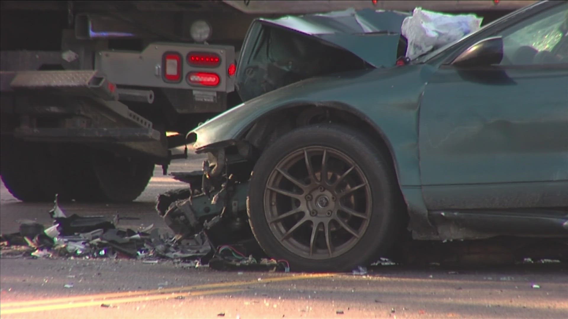 Five people, including two children, had to be rushed to the hospital with serious injuries Tuesday morning after a crash shut down a busy intersection.