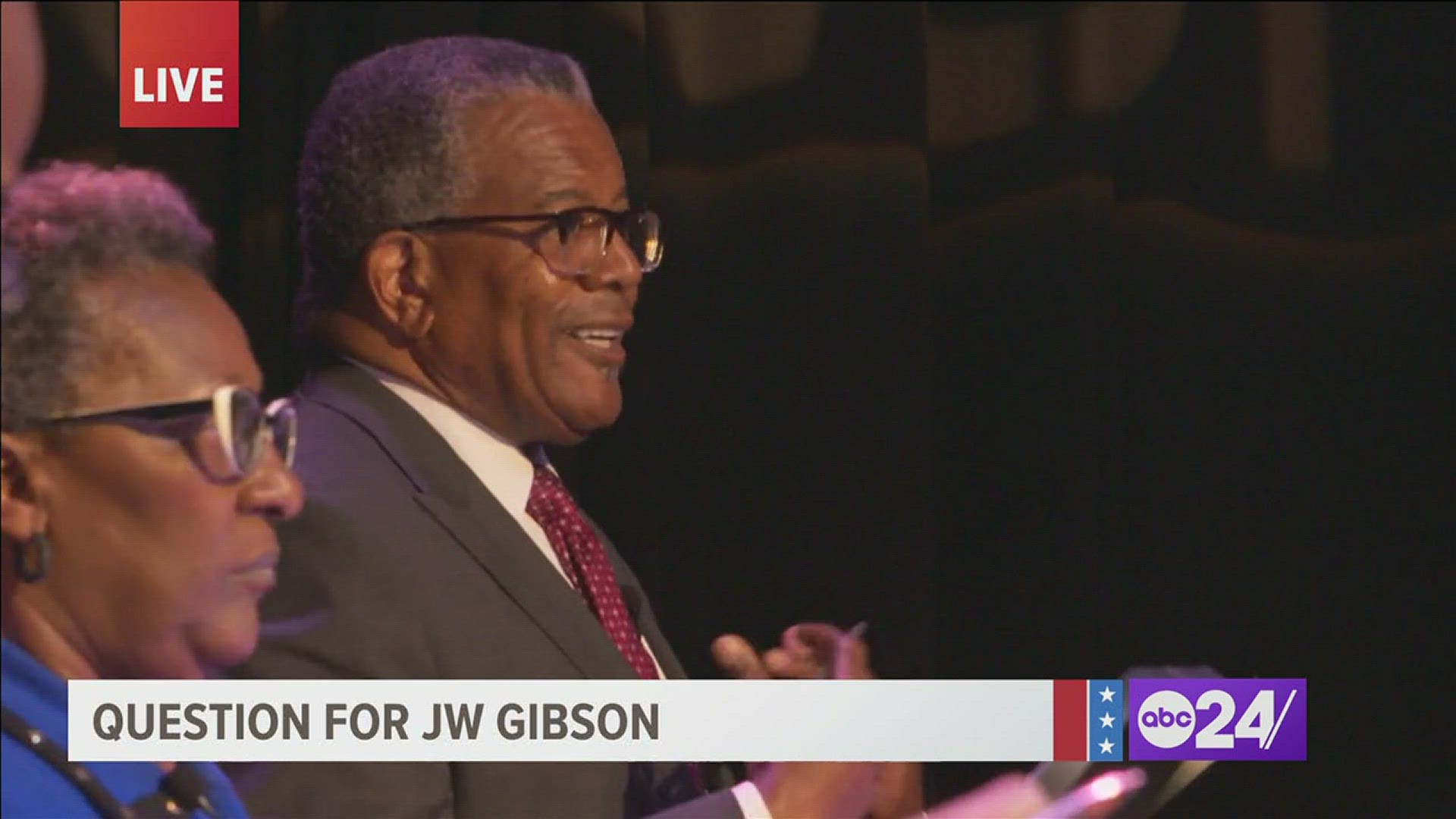 Memphis mayoral candidate JW Gibson speaks to his time away from politics at the “Your Voice, Your Vote: 2023 Mayoral Debate” on ABC24.