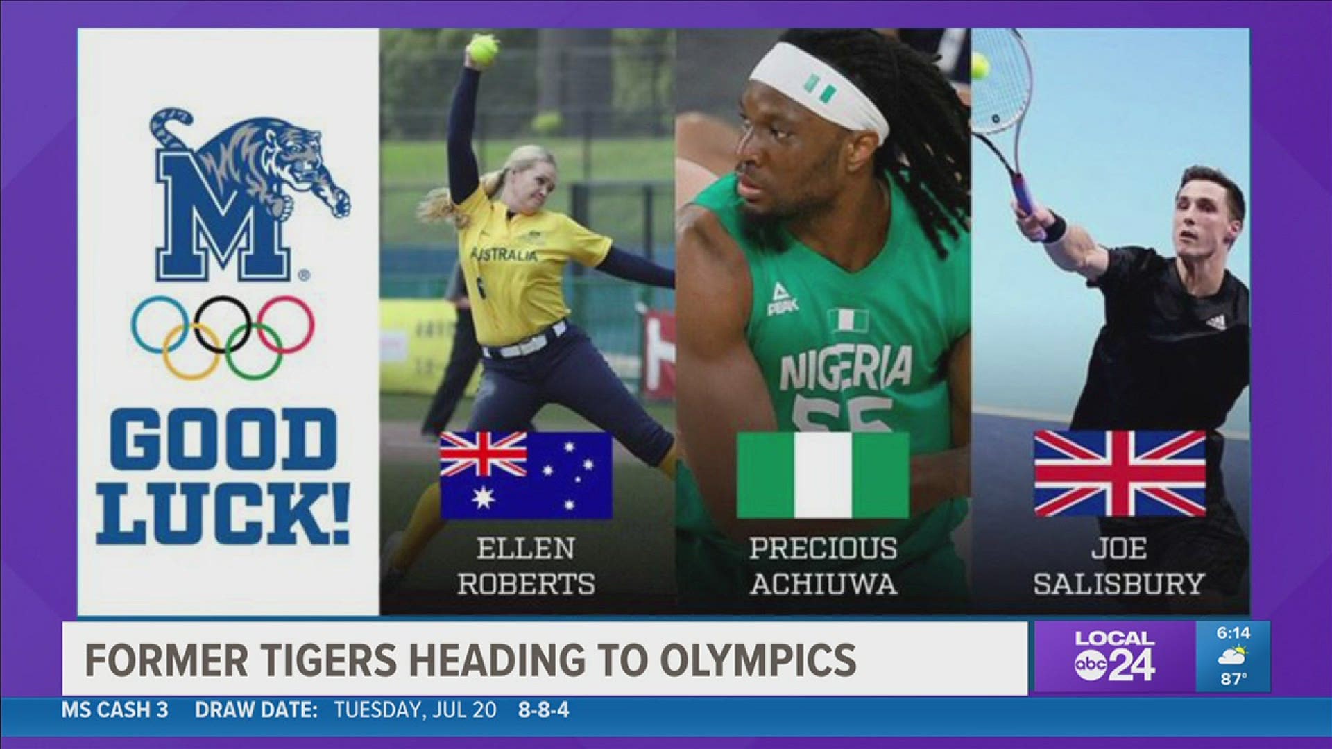 Precious Achiuwa is part of Nigerian Men’s Basketball team, Ellen Roberts plays for Australia’s Softball team, & Joe Salisbury will represent Great Britain in tennis