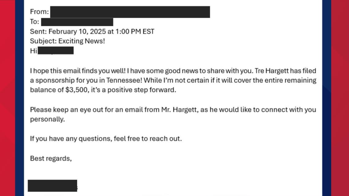 Tennessee Secretary of State warns about "Exciting News!" email spoofing scam