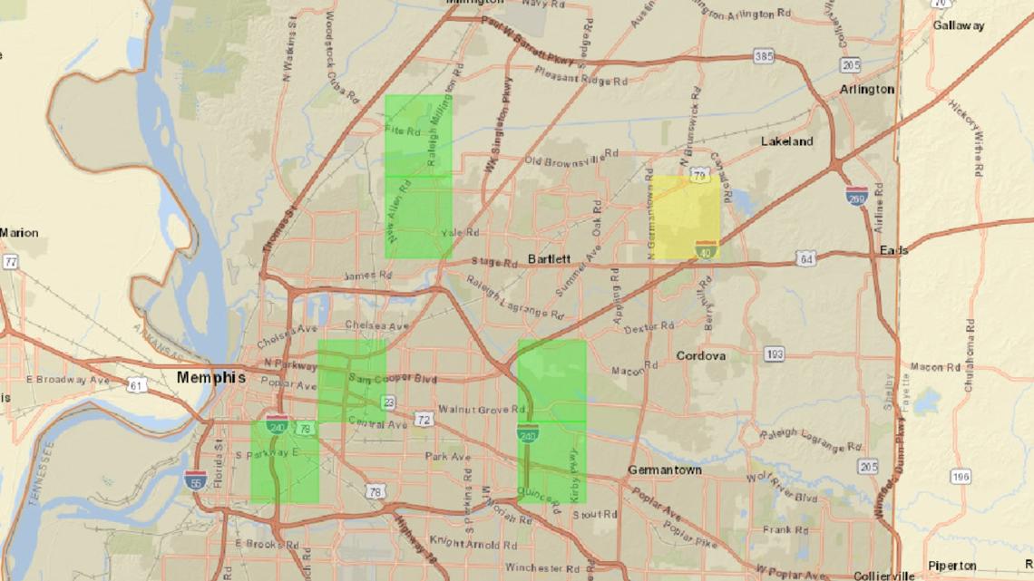 Power outages Memphis MLGW severe weather