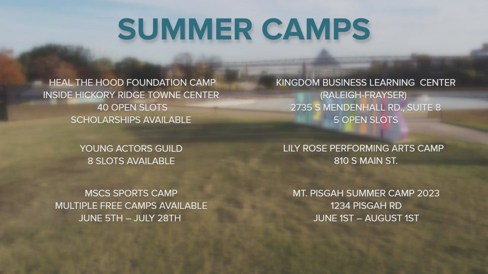 Summer break is quickly approaching, and parents who are still looking for summer camp options for their kids are running out of time