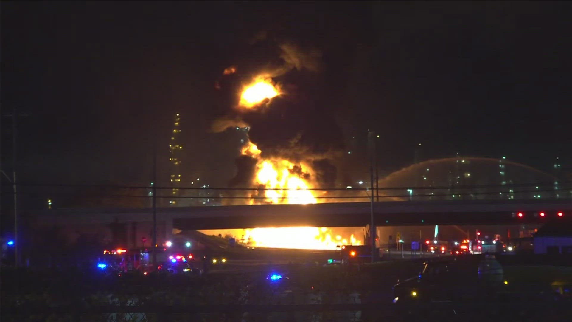 TDOT reported a vehicle fire just before 10 p.m. on Oct. 17, and flames quickly grew out of control, reaching as high as the interstate overpass.