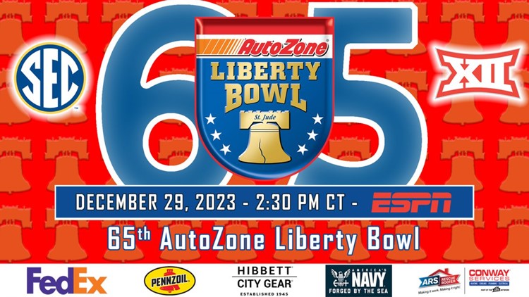 65th annual AutoZone Liberty Bowl set for Dec. 29, 2023, will be televised on ESPN