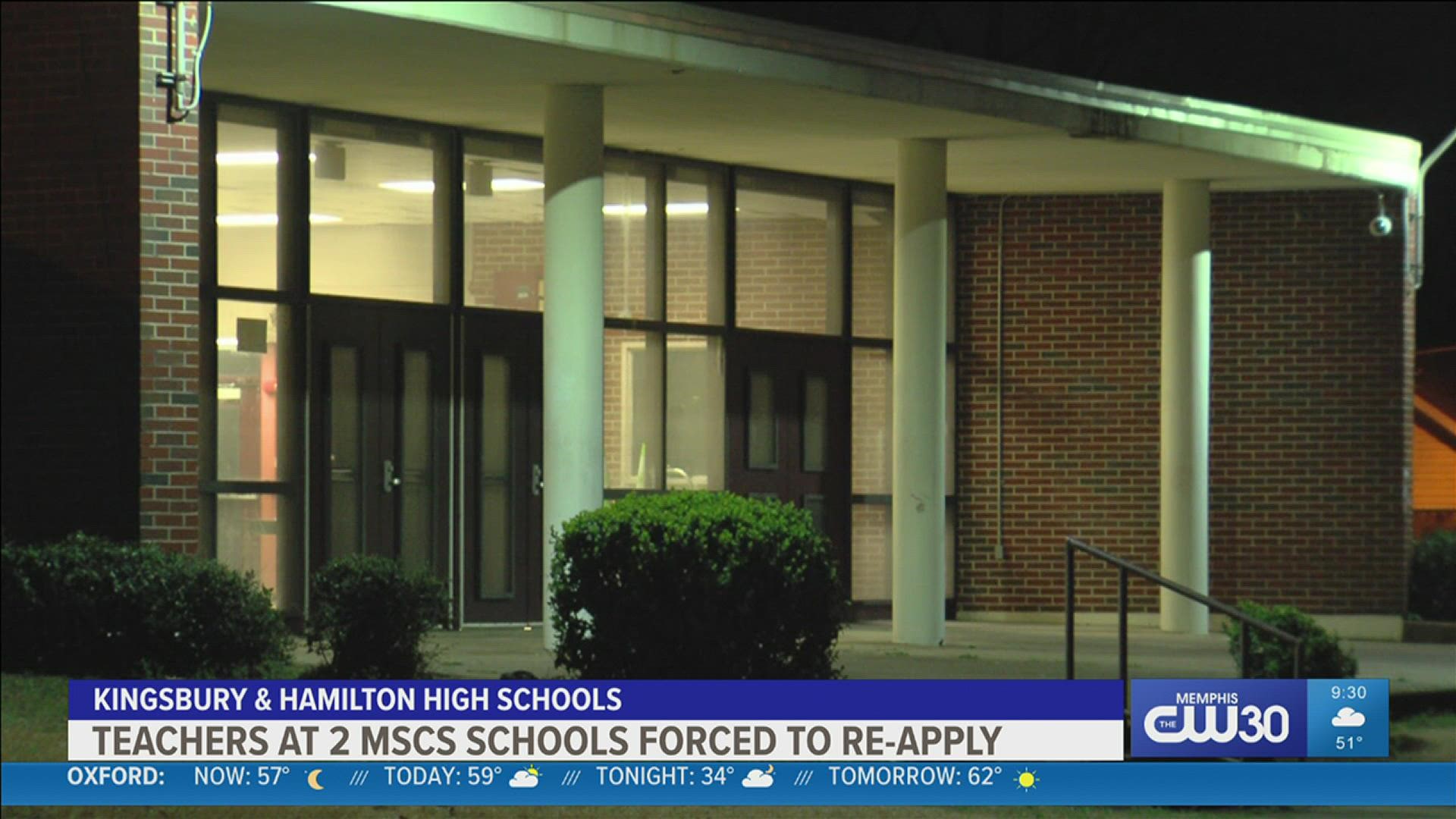 The school district is forcing dozens of teachers at Kingsbury High School and Hamilton High School to reapply for jobs as part of a 'Fresh Start' process.