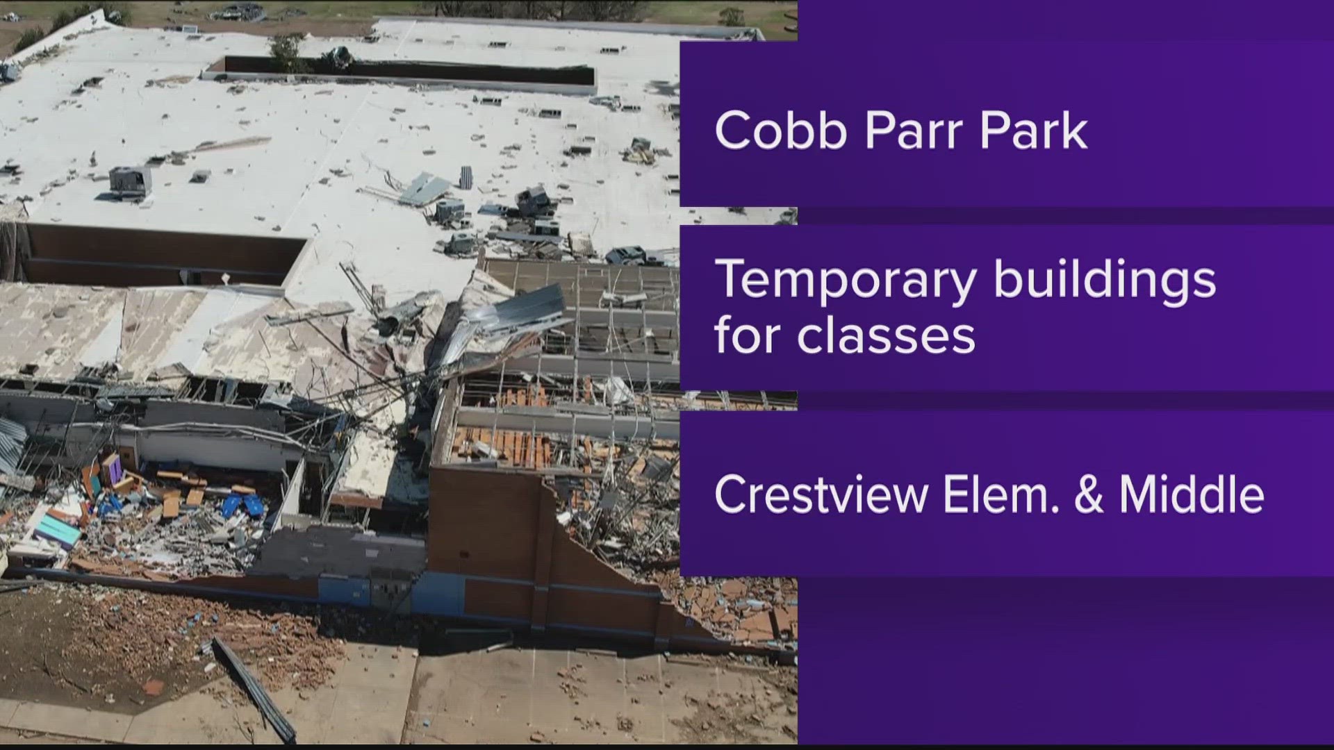 Crestview Elementary and Middle schools were destroyed when an EF3 tornado tore through the town.