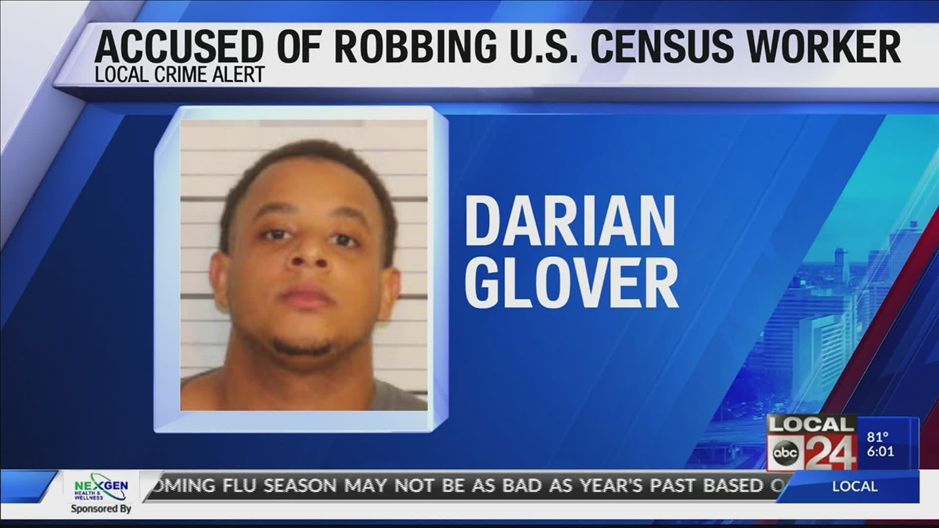 Investigators said Darian Glover stole the worker’s phone when she came to his door.