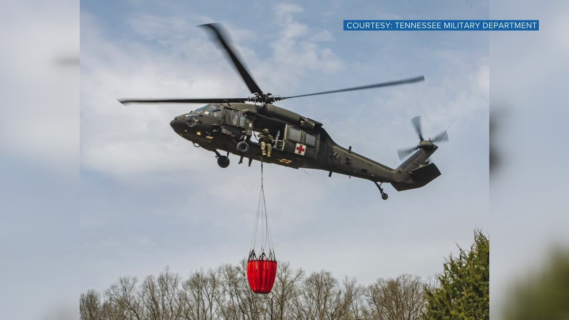 The two UH-60 Blackhawk helicopters come from Knoxville's 1-230th Assault Helicopter Battalion.