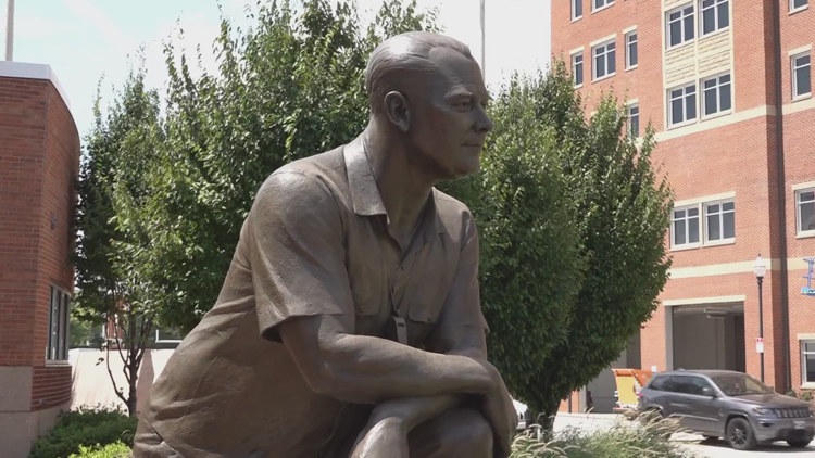 UT temporarily moves statue of General Neyland from front of Neyland Stadium due to construction