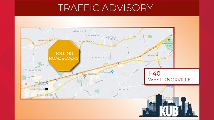 Rolling roadblocks scheduled on I-40 for utility work April 25 and May 2