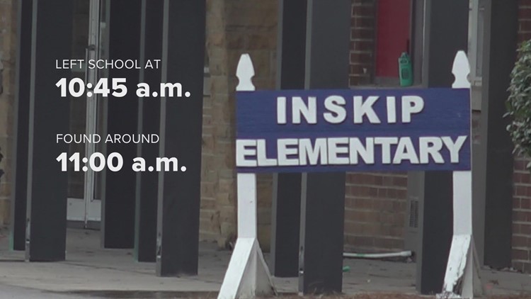 Inskip Elementary School student with special needs walks away from school