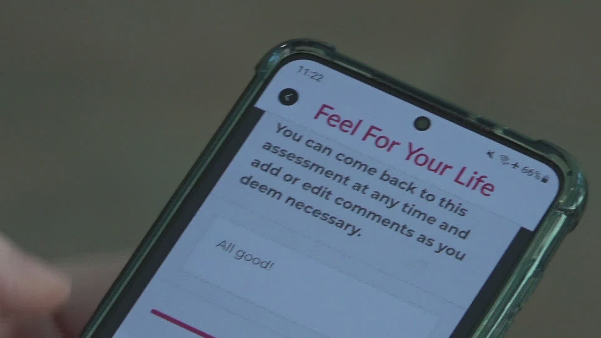 The "Feel for Your Life" app helps women get into the habit of doing self-exams and gives them information about breast cancer.