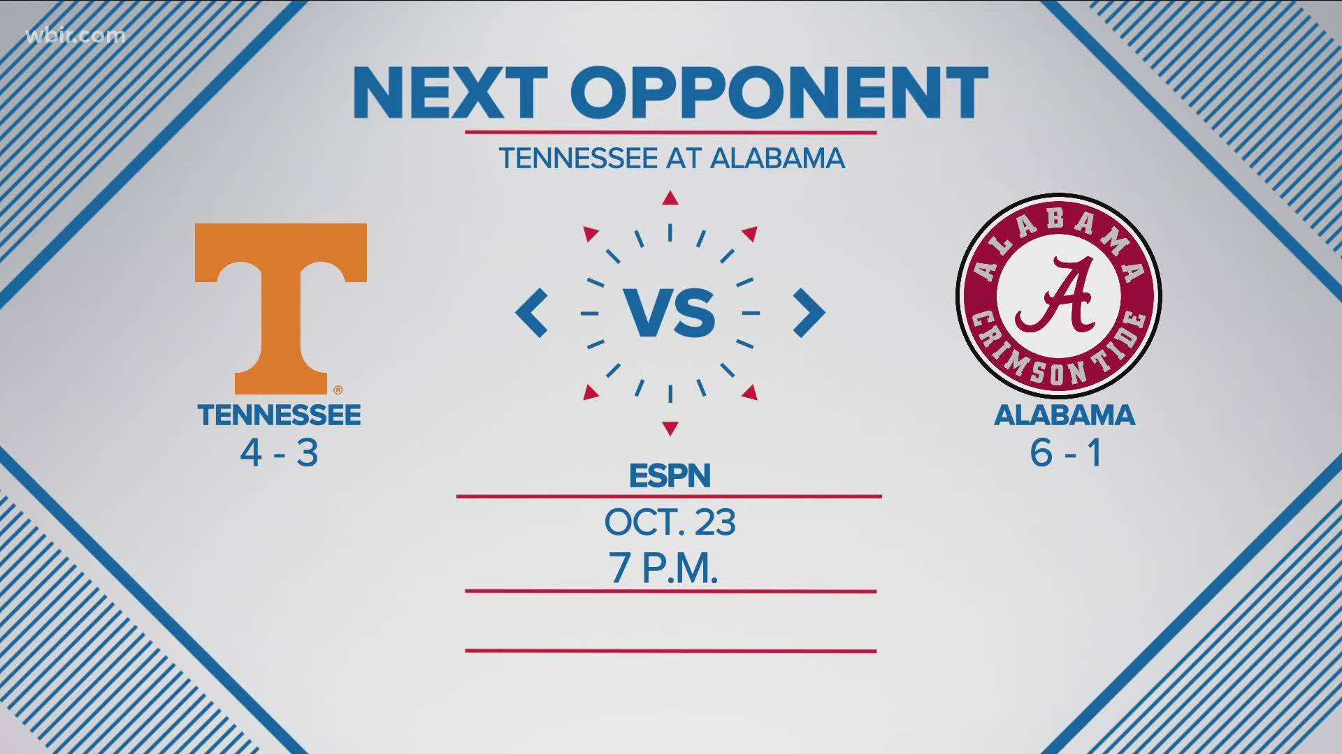Even though it's the fourth Saturday in October, the Vols will travel to Tuscaloosa to face No. 4 Alabama this Saturday.