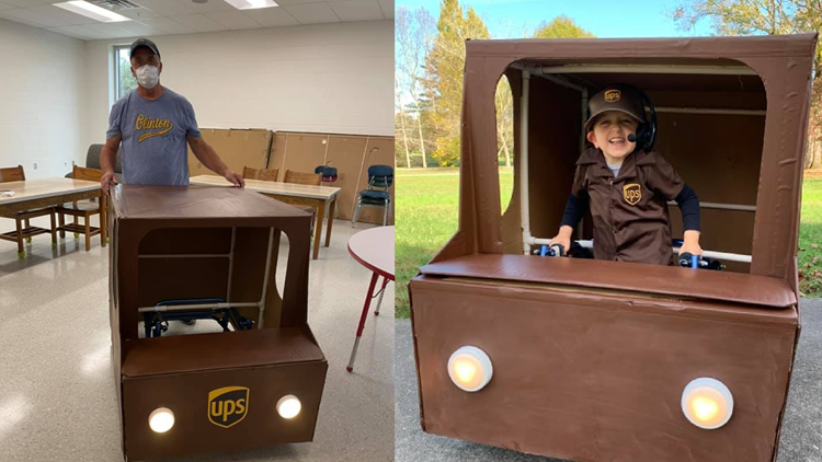 Special delivery! Clinton Elementary maintenance worker builds elaborate costume for student