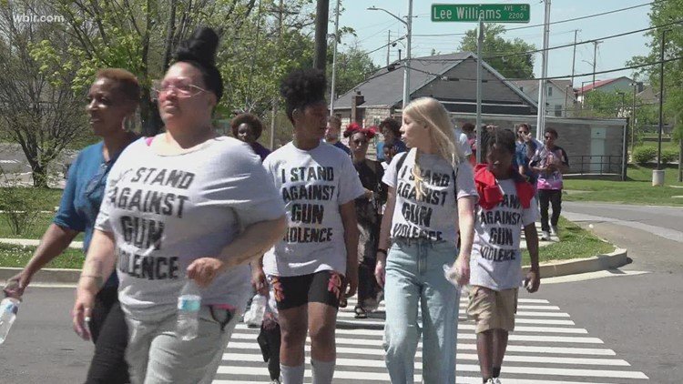 Community Leaders hold march and rally against gun violence in Knoxville