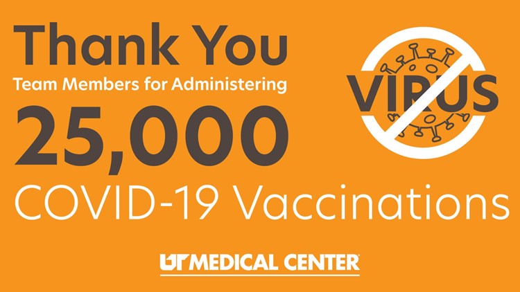UT Medical Center staff administers more than 25,000 COVID-19 vaccinations