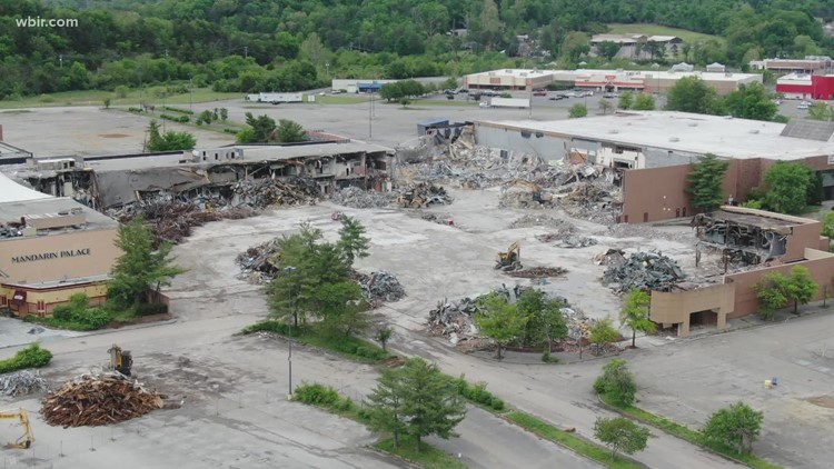 WATCH: Drone video shows demolition of former Knoxville Center Mall