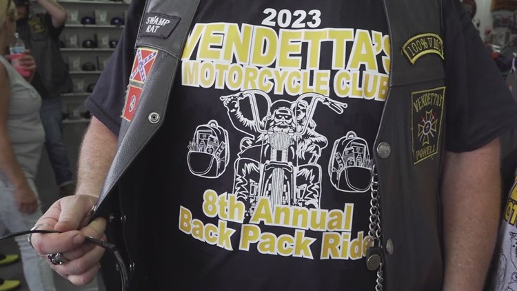 The Powell Vendetta MC raises money for school supplies with annual backpack ride