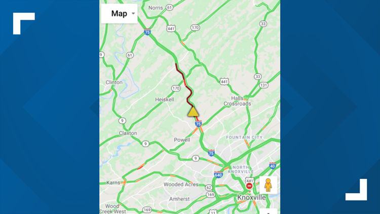 Injury crash shuts down I-75 southbound in Knox County