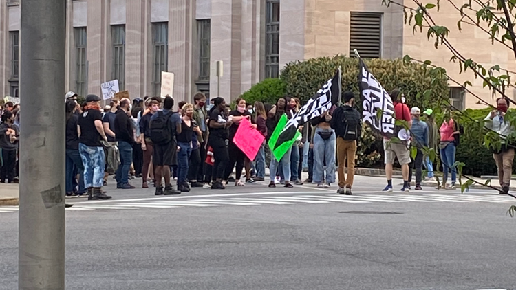 Demonstrators gather in downtown Knoxville to demand release of Austin-East body camera video