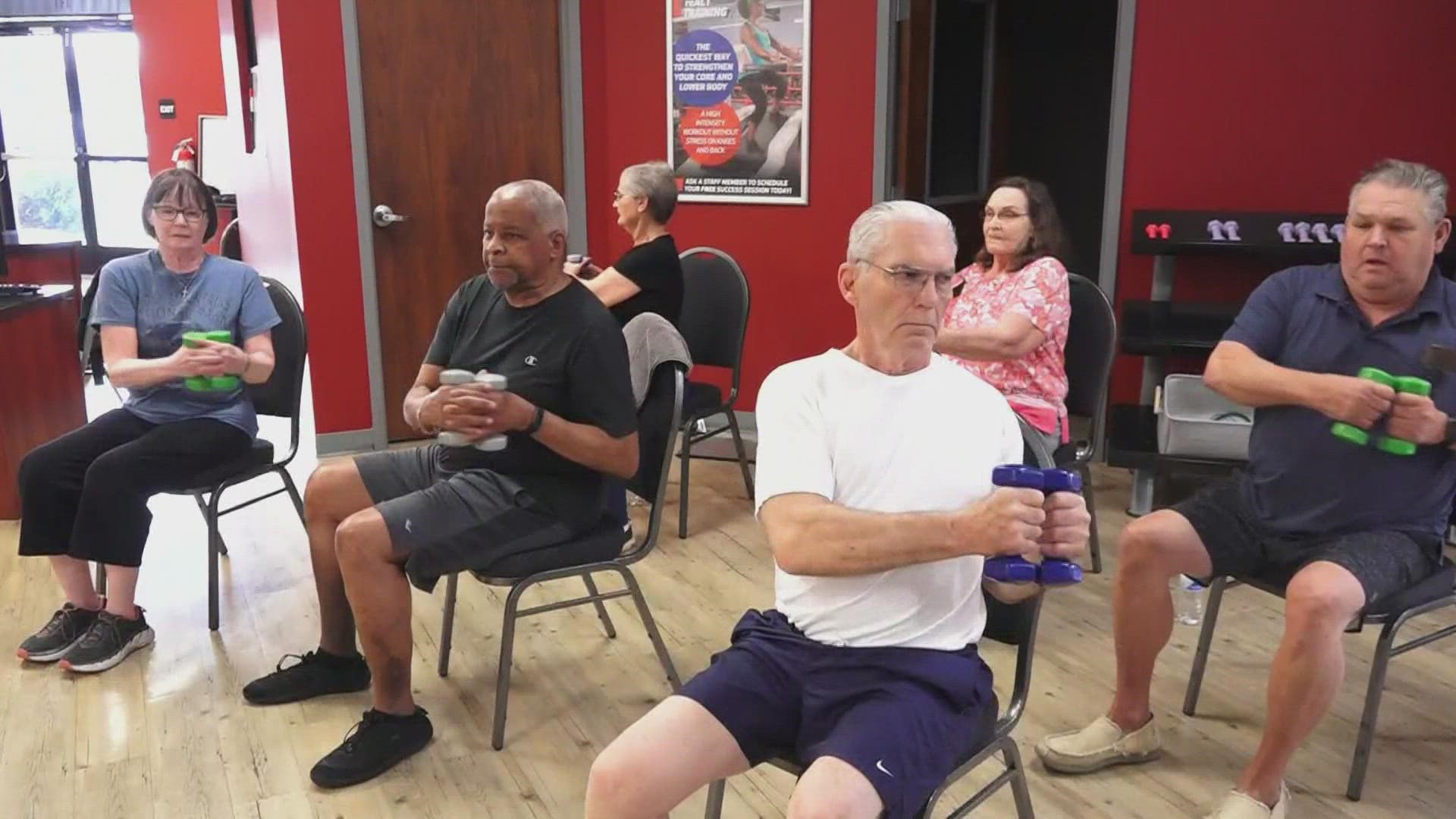 Most people age 65 and up have Silver Sneakers included with their health insurance. The free workout program has online and in person classes across the country.