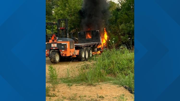 Stolen truck catches fire in East Knox Co.