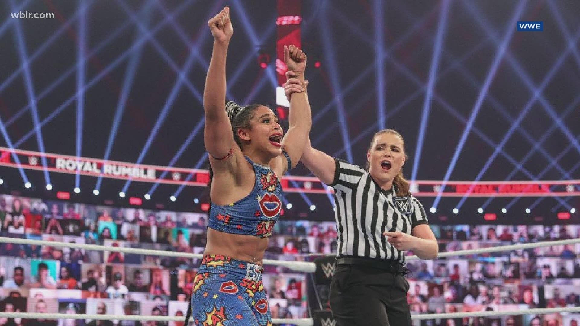 Bianca Belair is the 2021 winner of WWE's women's Royal Rumble match. She's the first Black woman to win the match. The journey to her victory starts in Knoxville.