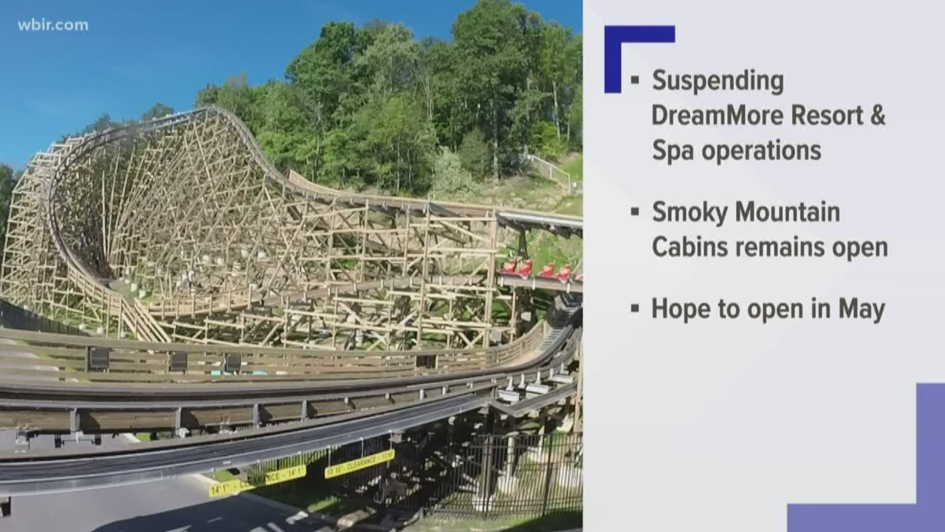 It's also suspending operations at the DreamMore Resort and Spa starting Tuesday.