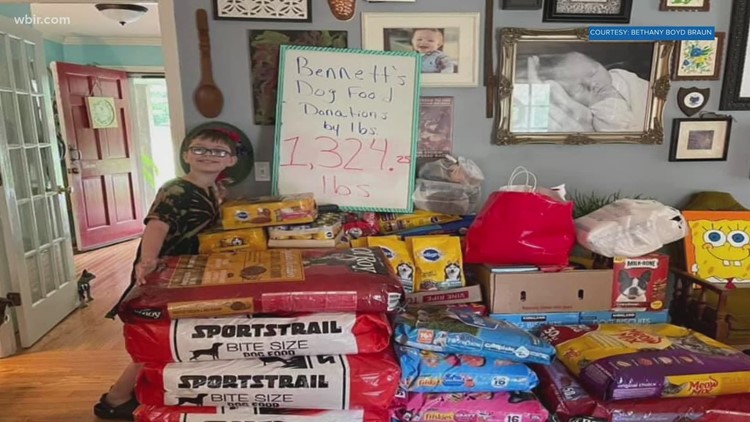 Tennessee boy to donate dog food for 10th birthday