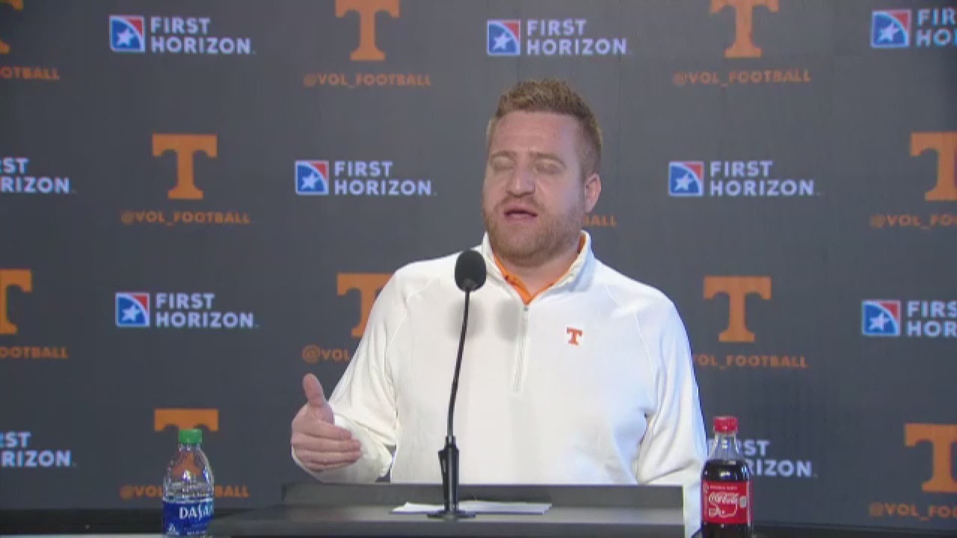 Vols offensive coordinator Alex Golesh says it will be about six months before Tennessee names their quarterback.
