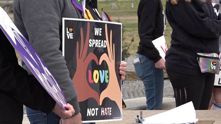 Demonstrators gather in Oak Ridge against anti-LGBTQ legislation in TN General Assembly