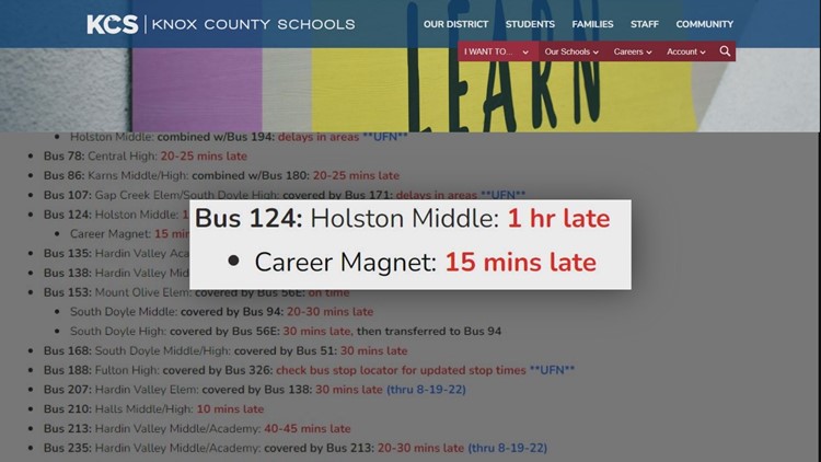 Knox County Schools needs more bus drivers to prevent delays