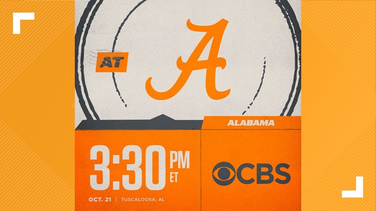 Kickoff time for Tennessee vs. Alabama announced