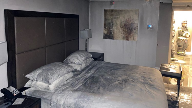 KFD: Fire breaks out in downtown hotel room, extinguished by sprinkler system