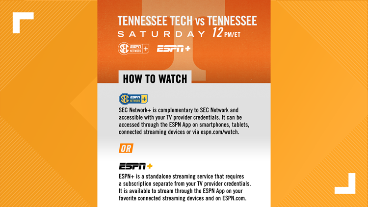 Saturday Vols game to show exclusively on digital platforms, SEC Network+ and ESPN+