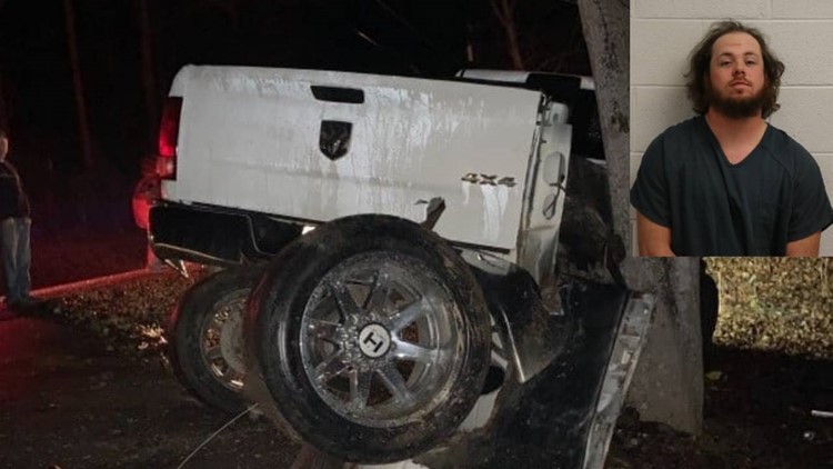 CCSO: Man arrested for DUI after crashing truck into tree while leaving house party