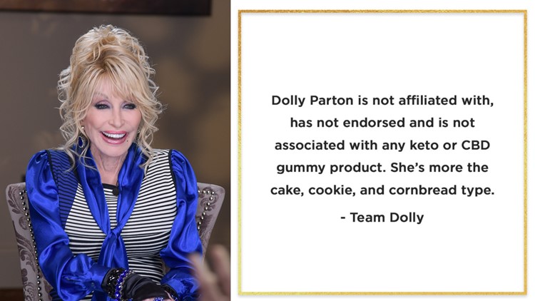 Dolly Parton makes it clear she's not endorsing CBD gummies, but she is a fan of cornbread