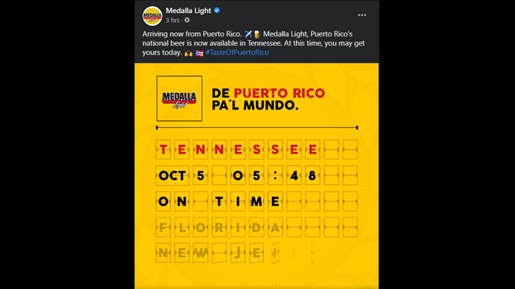 ¡Boricuas, atención! Medalla Light llega a Tennessee ¡Boricuas, atención! Medalla Light llega a Tennessee