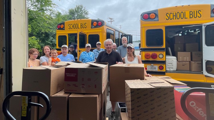 Mission of Hope fills two buses with donations of school supplies over tax-free weekend