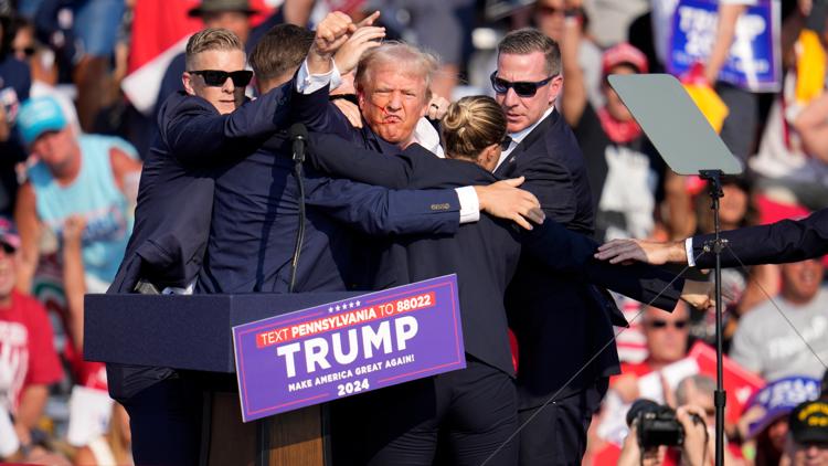 Live: Former president Donald Trump fine, gunman and attendee killed after shooting at campaign rally