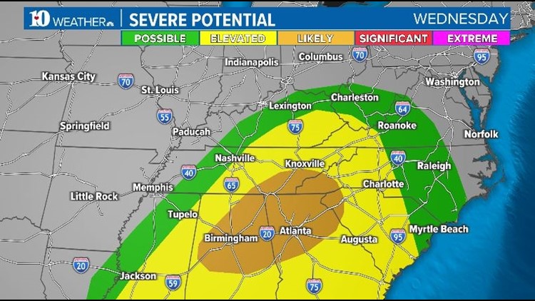10Weather Impact Day: Strong storms possible Wednesday afternoon and evening