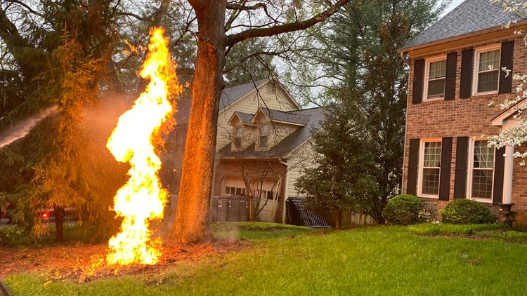 KFD: Lightning strike causes fire after hitting gas line