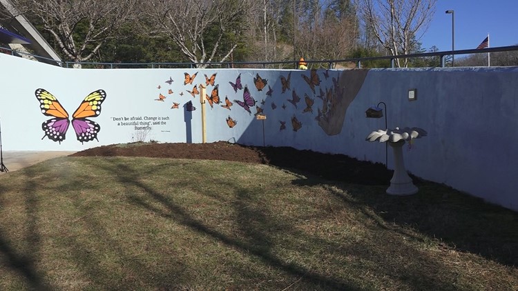 Girl power! | Sevier County Girl Scout troop creates butterfly mural in Gatlinburg